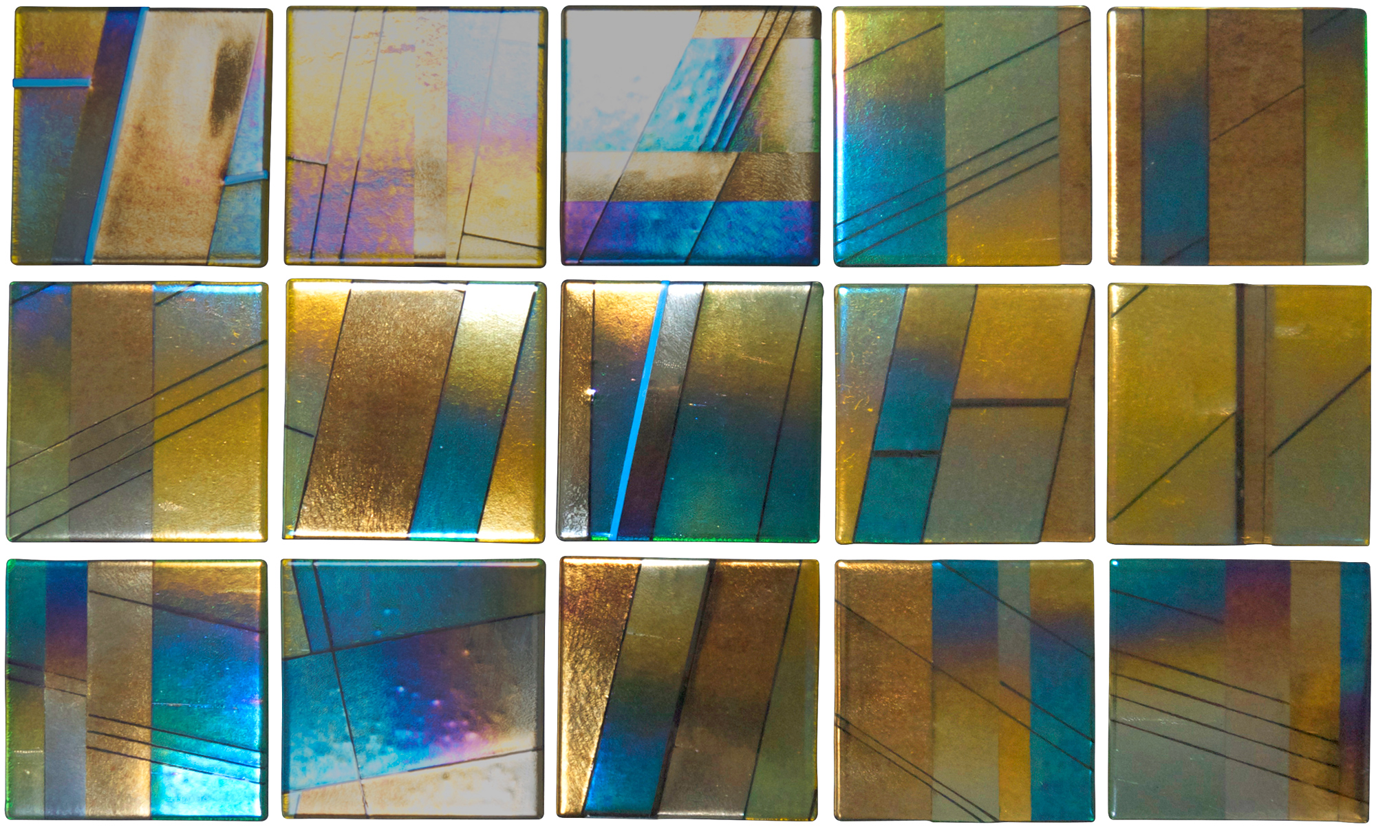robert parker irrid glass tiles kiln formed glass 8x8