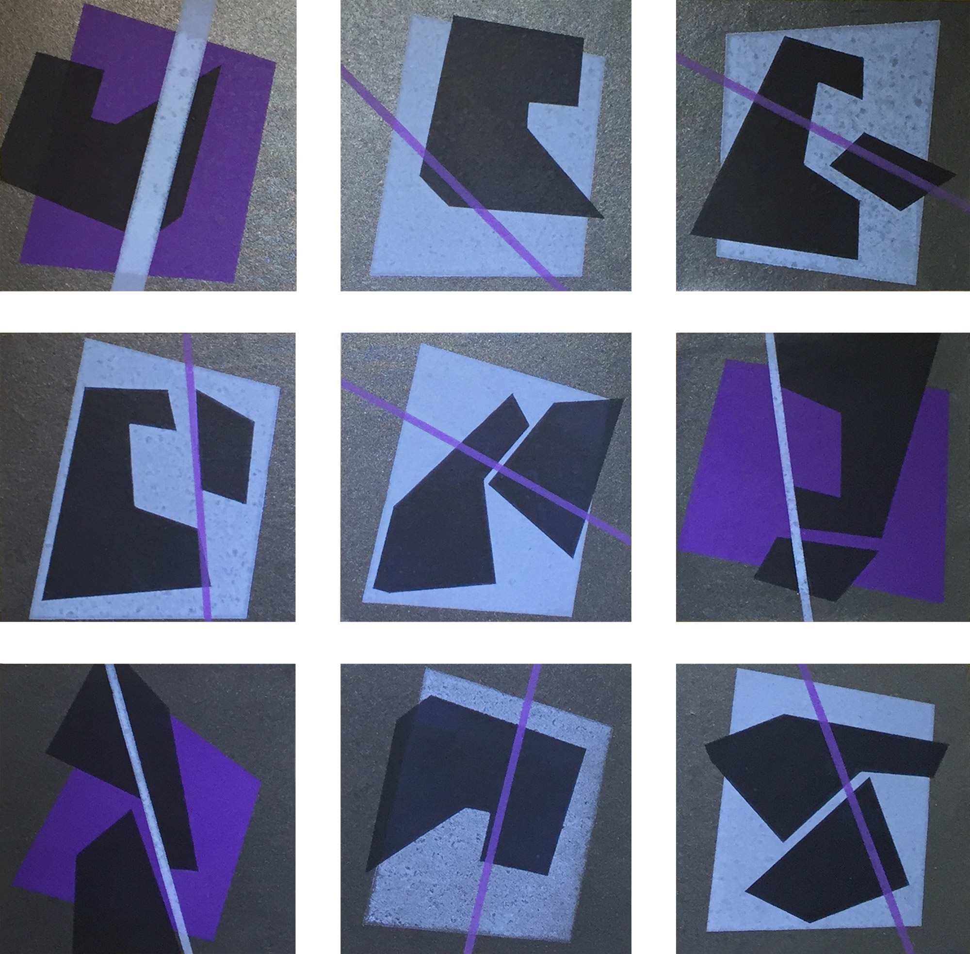 Robert Parker String Theory Monoprints on Panels 6x6